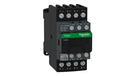 Produktfoto 1 von Schneider Electric TeSys D Schütz 72V dc-Spule, 4-polig, 690V ac / 40 A 4 Schließer Widerstandsbelastung 2-Hilfskontakte