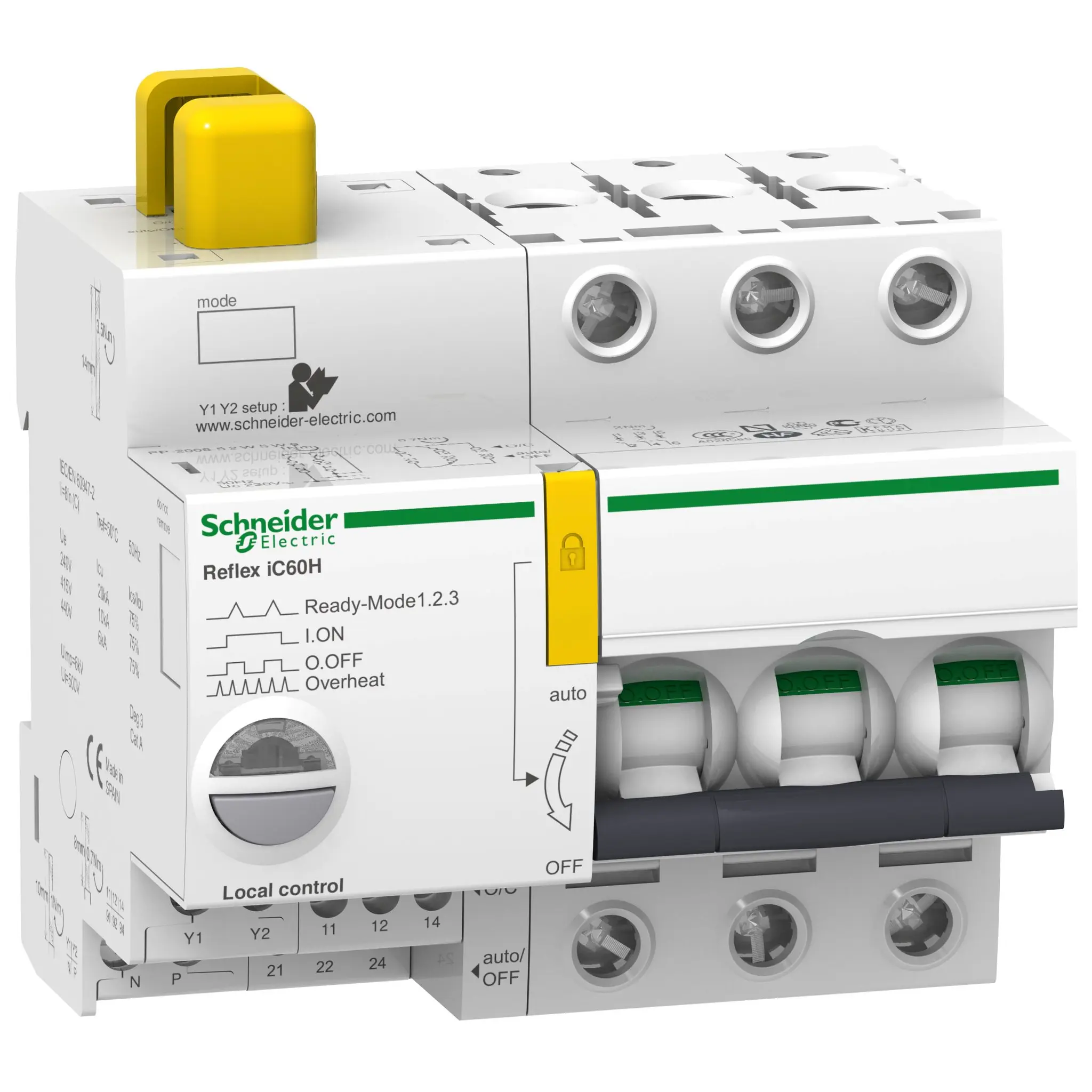 Produktfoto 1 von Schneider Electric Reflex iC60 Miniaturüberlastschalter Typ C, Pol 3-polig 16 A 230 V ac, Abschaltvermögen 30 kA Acti9