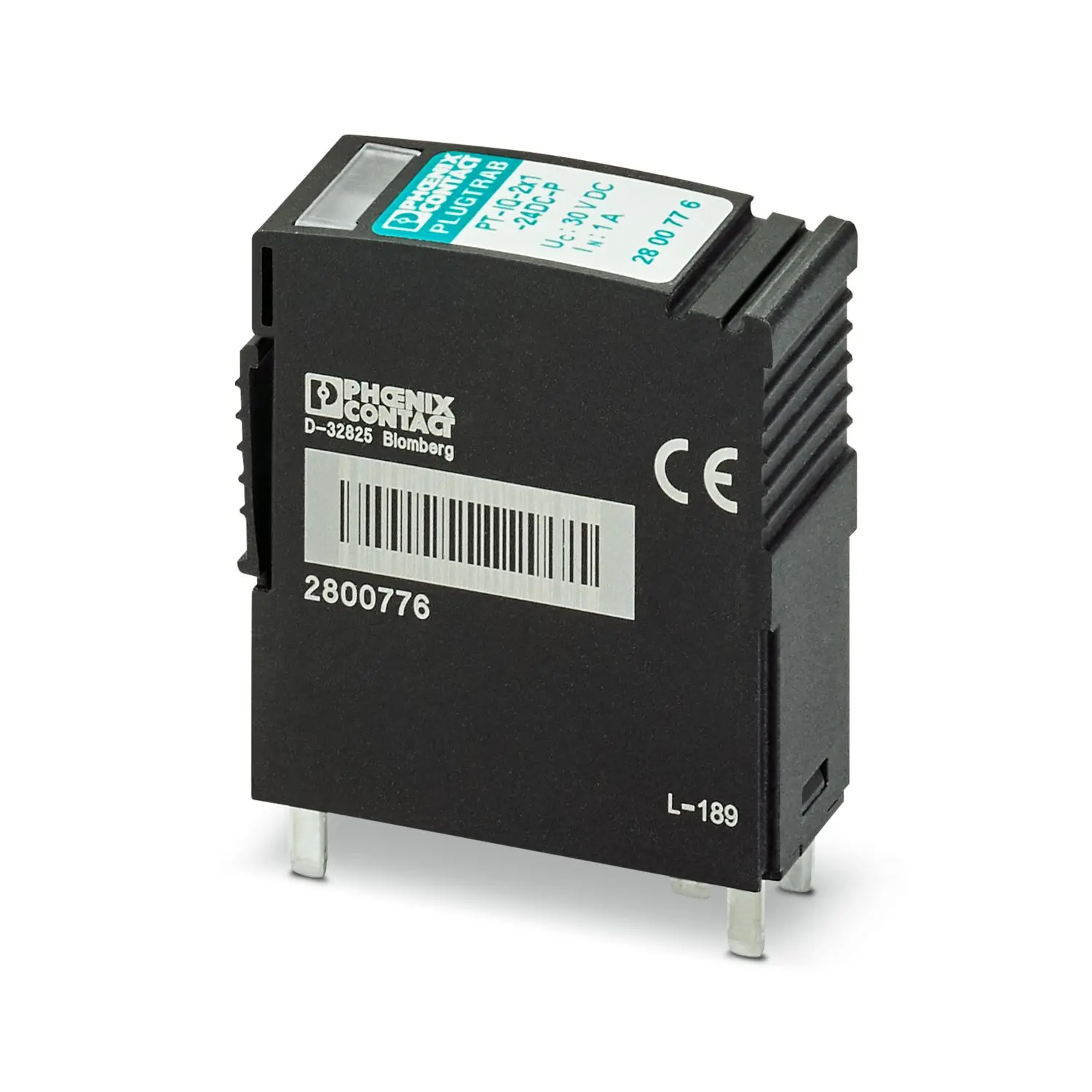 Produktfoto 1 von Phoenix PT Steckbarer Überspannungsschutz 20 A 24V dc, Klemme, -40 °C→70 °C