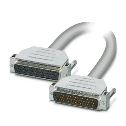 Produktfoto 1 von Phoenix Contact 1066 Serielles Kabel / D-Sub, 50-polig Buchse / D-SUB Stecker, 2 m Halogenfreie Ummantelung, Grau, UL,