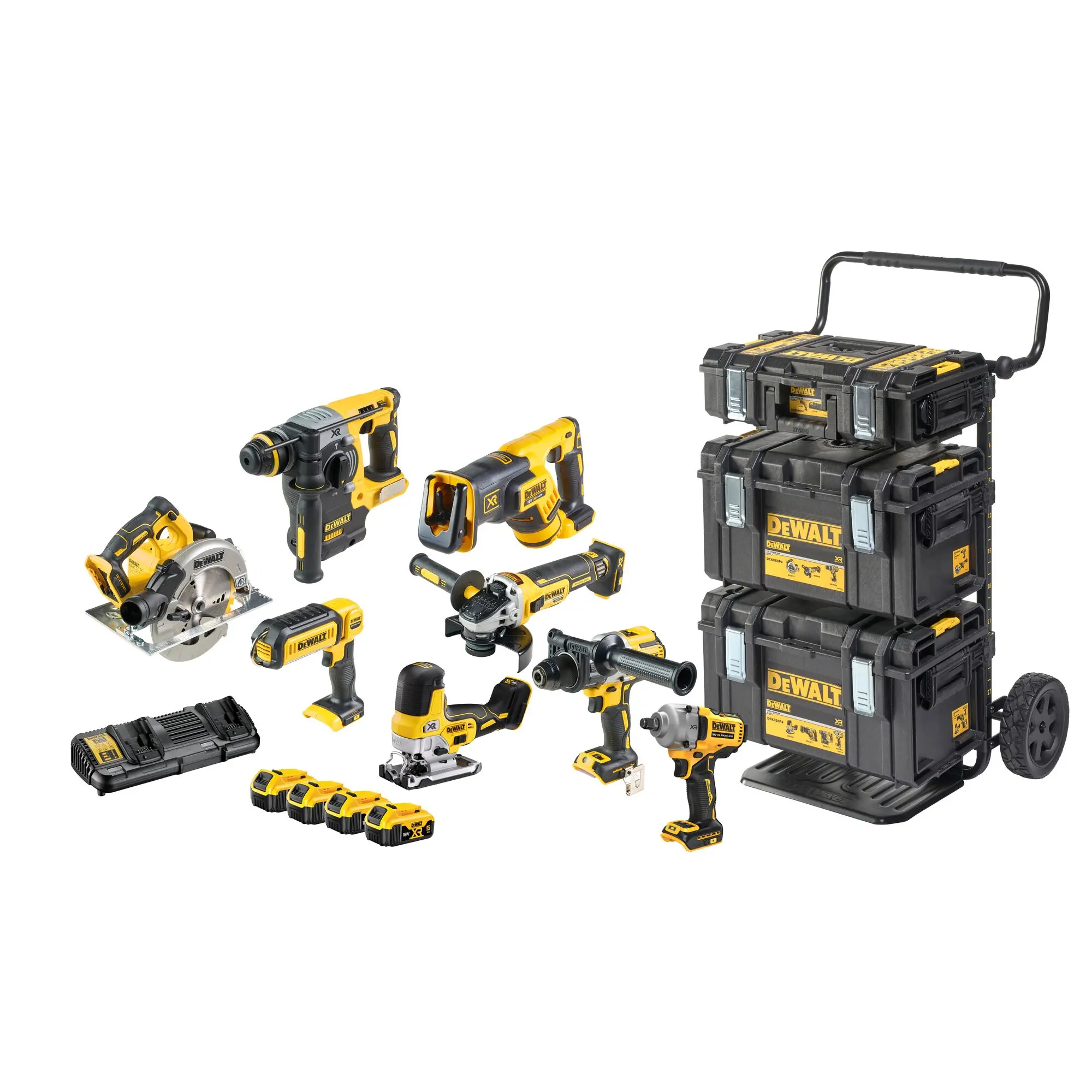 Produktfoto 1 von DeWALT Schnurlos 18 V Elektrowerkzeugsatz 8-teilig 5 Ah Typ C - EU