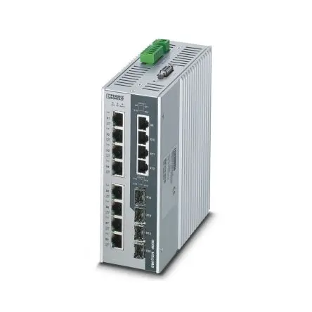 Produktfoto 1 von Phoenix Contact FL SWITCH 4004T-8POE-4SFP Industrial-Ethernet-Switch / 1000Mbit/s 12, bis 80 m, DIN-Hutschiene, 55 V dc
