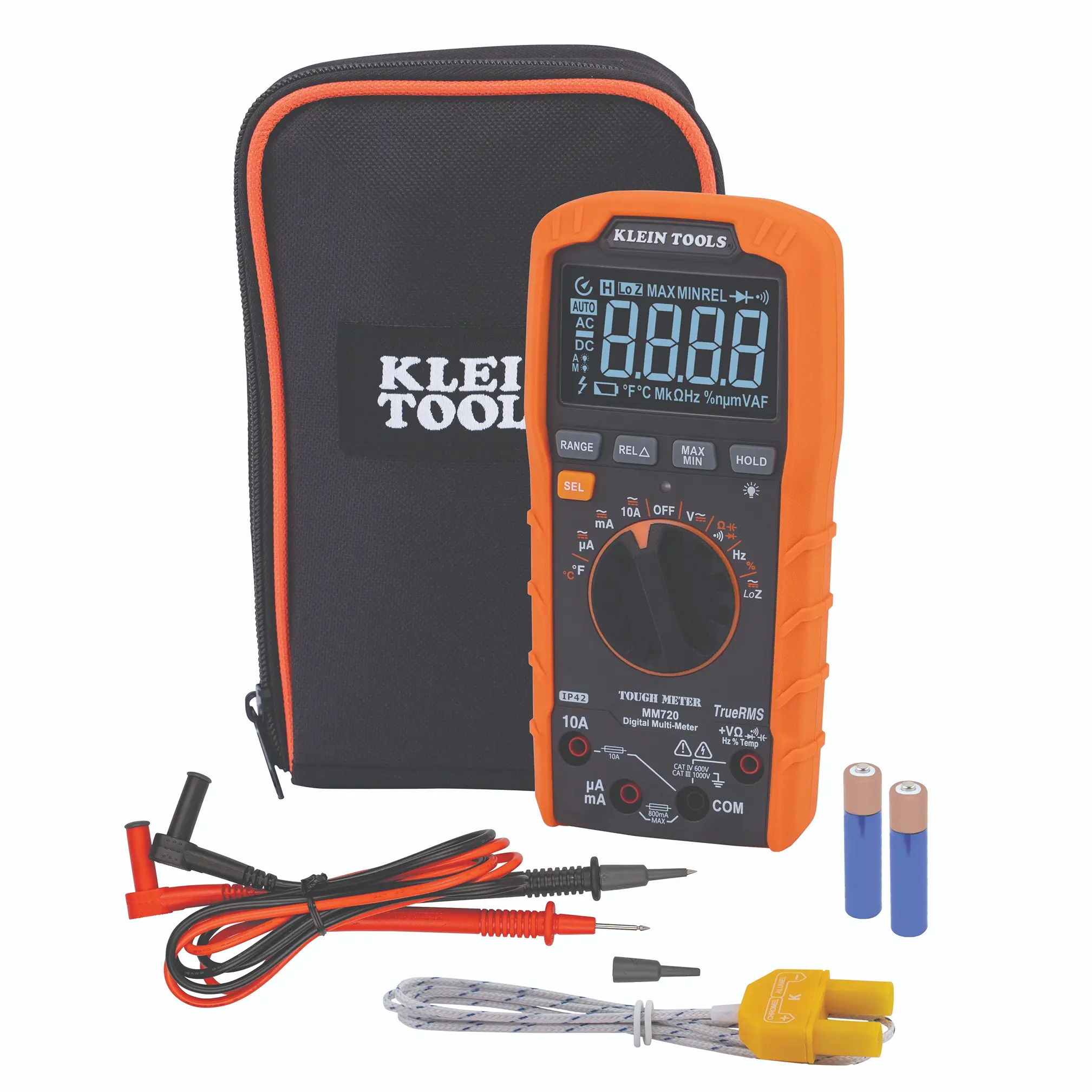 Produktfoto 1 von Klein Tools MM720 Tragbar LCD Multimeter Echteffektivwert, Dauer, Doppelblitz 1000 V ac / 10 A 10 A