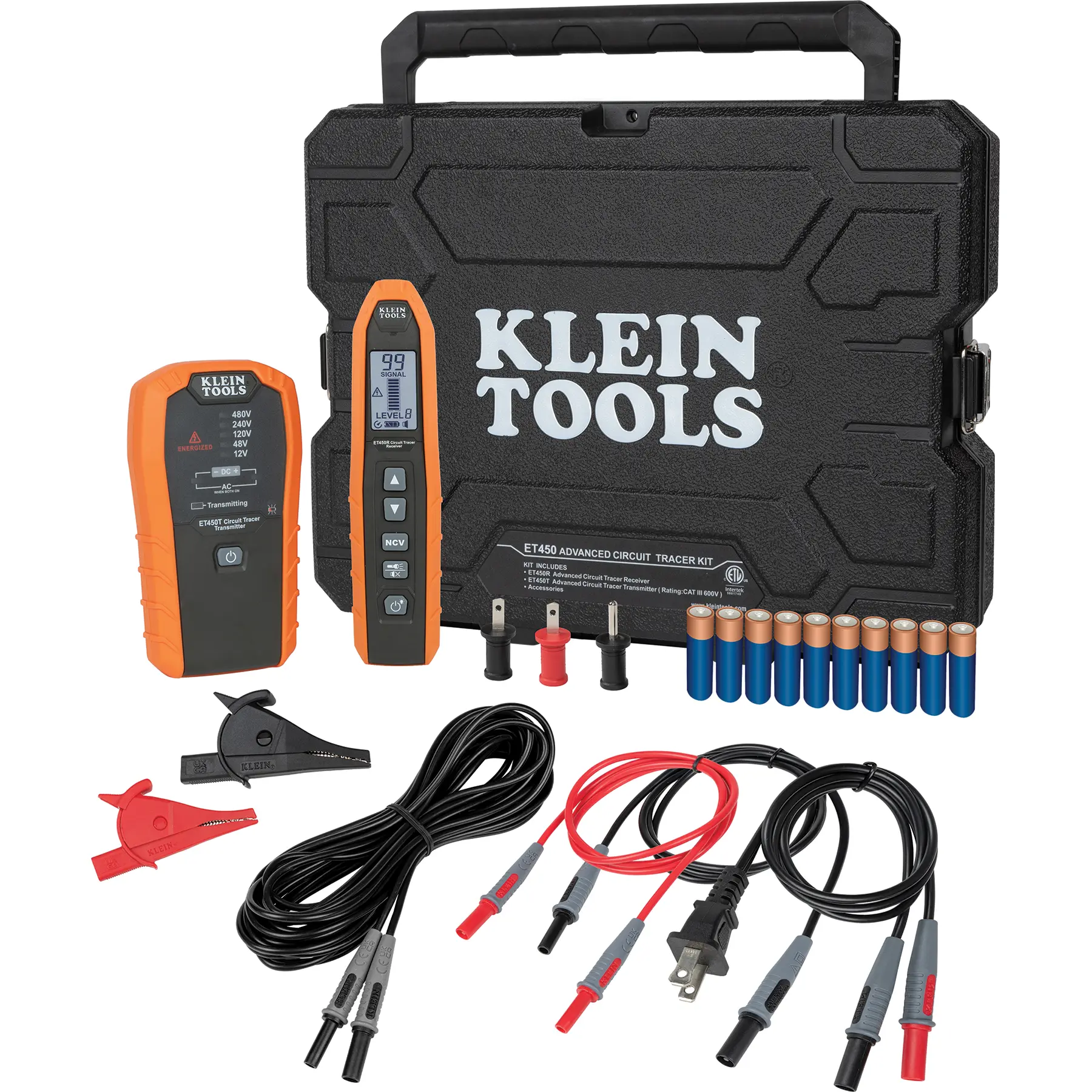 Produktfoto 1 von Klein Tools ET450, Leitungssucher Kabelfinder mit LCD-Anzeige, bis 240 V Batterie