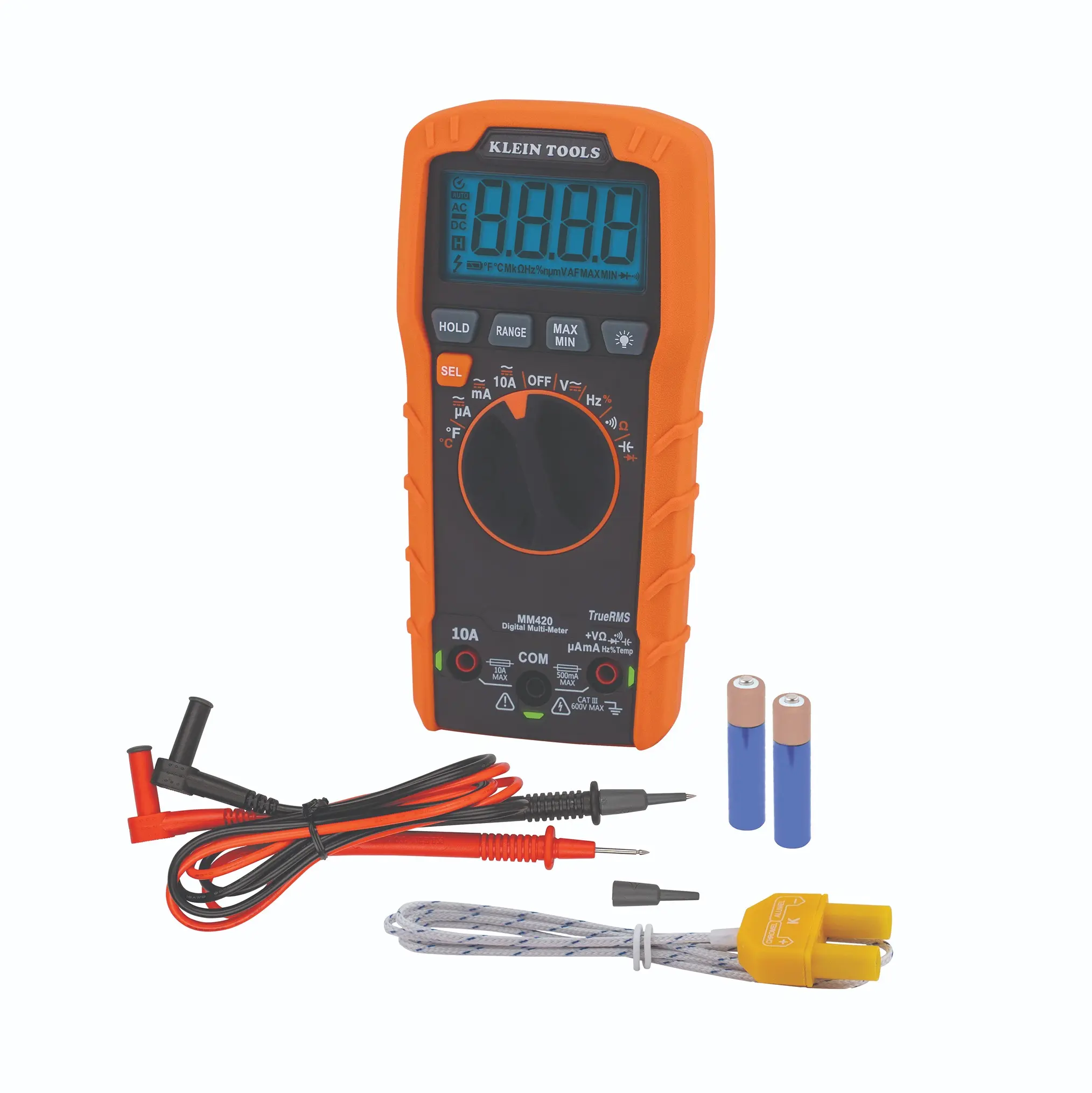 Produktfoto 1 von Klein Tools MM420 MM420 Tragbar LCD Multimeter Echteffektivwert, CAT IV, CAT III 600 V ac / 10 A ac 10 A dc, 50 mΩ