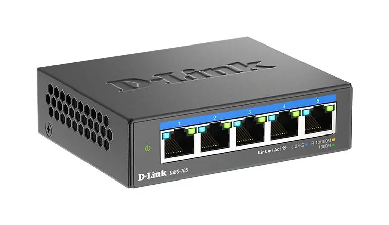 Produktfoto 1 von D-Link 5-Port 2,5G Multi-Gigabit Desktop Switch Gigabit-Switch Desktop 5-Port Unmanaged 10/100/1000/2500Mbit/s EU 100.5