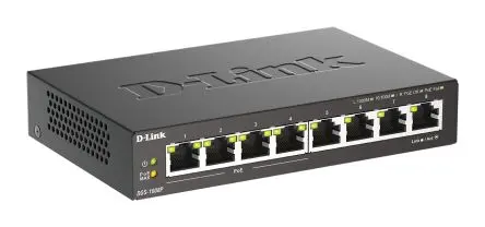 Produktfoto 1 von D-Link 8-Port Gigabit PoE Unmanaged Desktop Switch Gigabit-Switch 8-Port Unmanaged Power Over Ethernet 1000Mbit/s