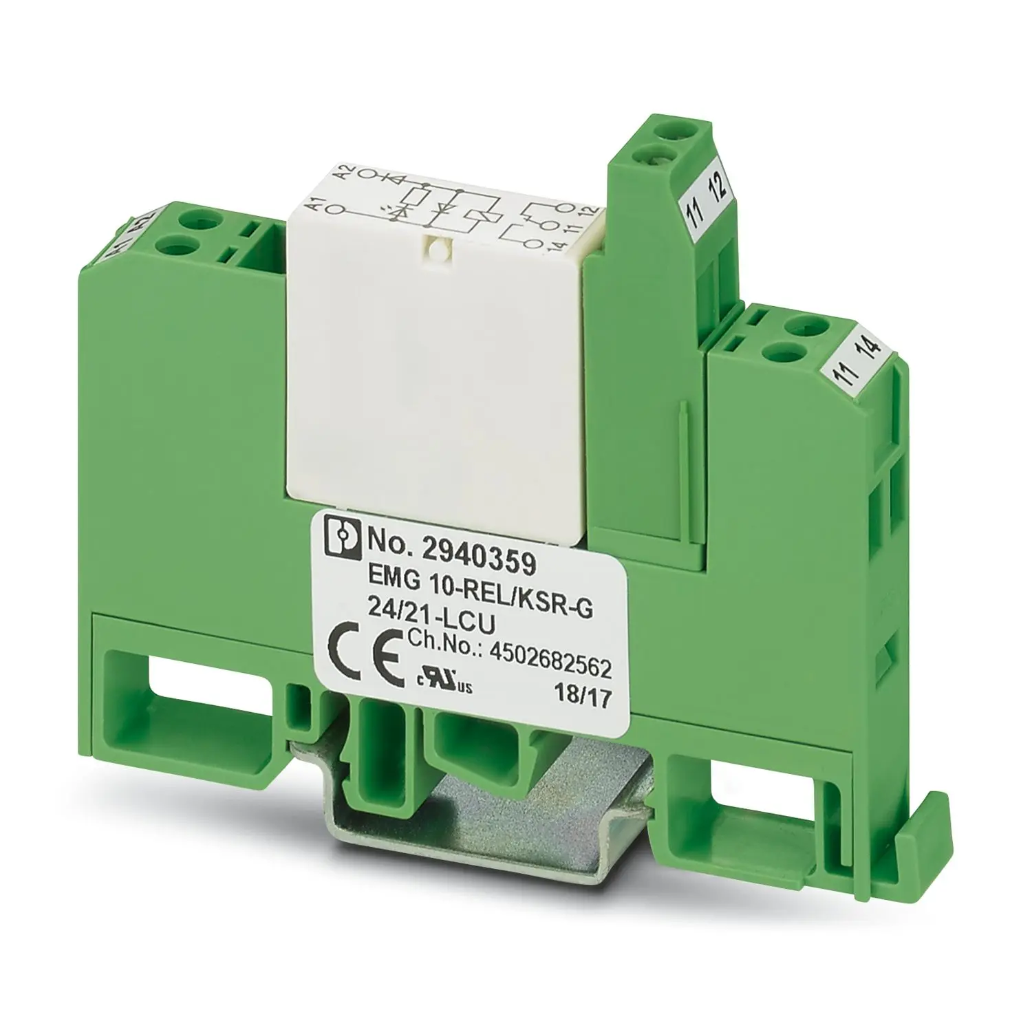 Produktfoto 1 von Phoenix Contact EMG 10-REL/KSR-G 24/21-LCU Relaismodul 24V, 1-poliger Wechsler DIN-Schienen