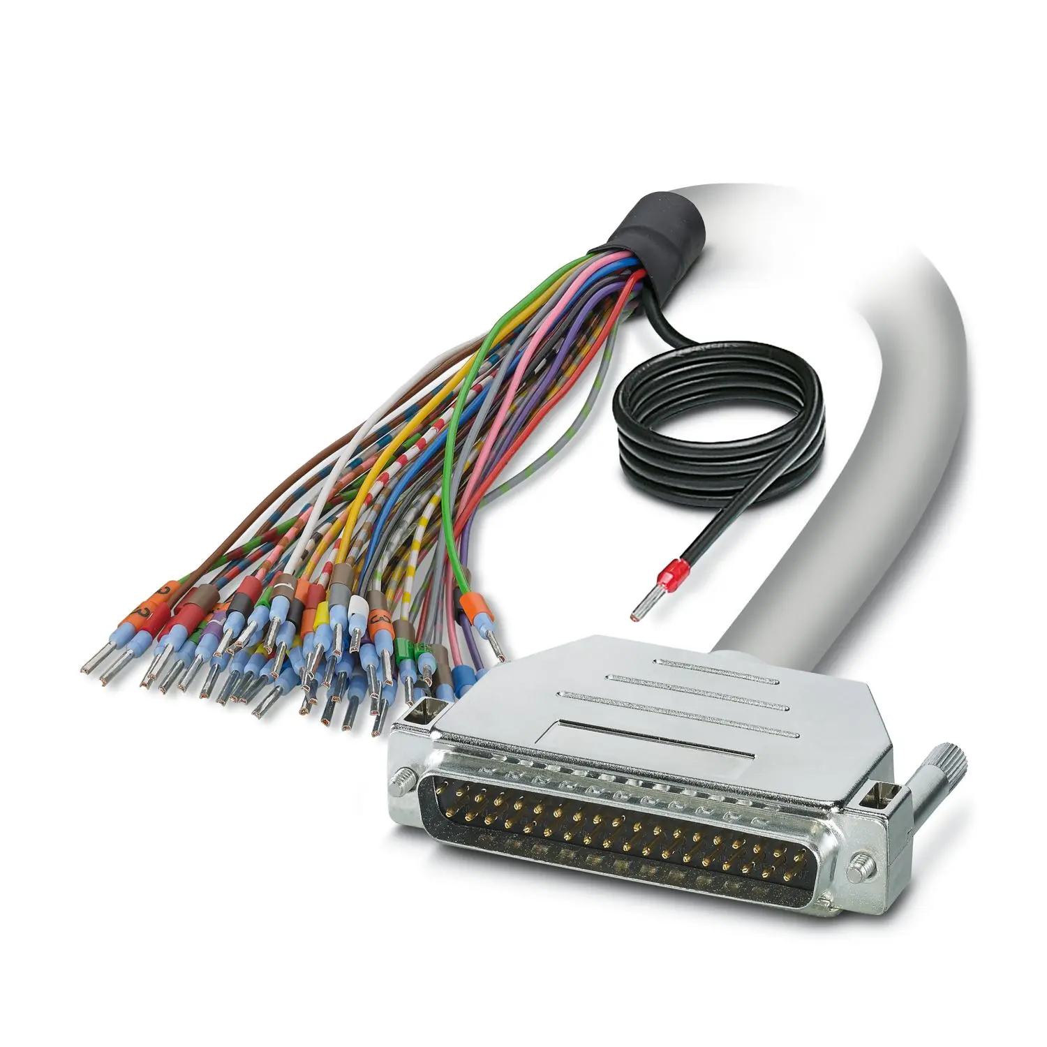 Produktfoto 1 von Phoenix Contact 25/S, CABLE-D-37SUB/M/OE/0 Kabel / DB37 Stecker / Nicht abgeschlossen, 4 m Halbsteifes Polyvinylchlorid,