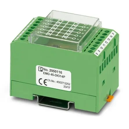 Produktfoto 1 von Phoenix Contact EMG 45-DIO14P Bauteil-Anschlussklemmenblock Grün, 0.2mm², 4 mm², 250V Schraubbefestigung