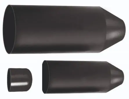 Produktfoto 1 von RS PRO Type KTK Wärmeschrumpfschlauch, Polyolefin Schwarz, Ø 70 mm, Länge 115mm