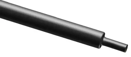 Produktfoto 1 von RS PRO Wärmeschrumpfschlauch, Polyolefin Schwarz, Ø 6.4 mm Schrumpfrate 2:1, Länge 100cm