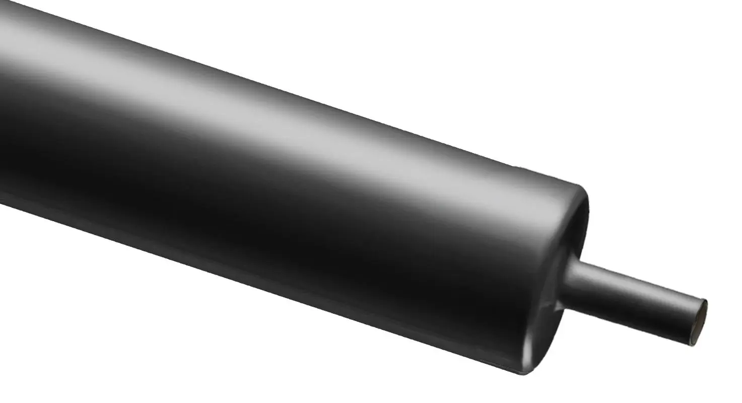 Produktfoto 1 von RS PRO Wärmeschrumpfschlauch, Polyolefin Schwarz, Ø 8 mm Schrumpfrate 4:1, Länge 100cm