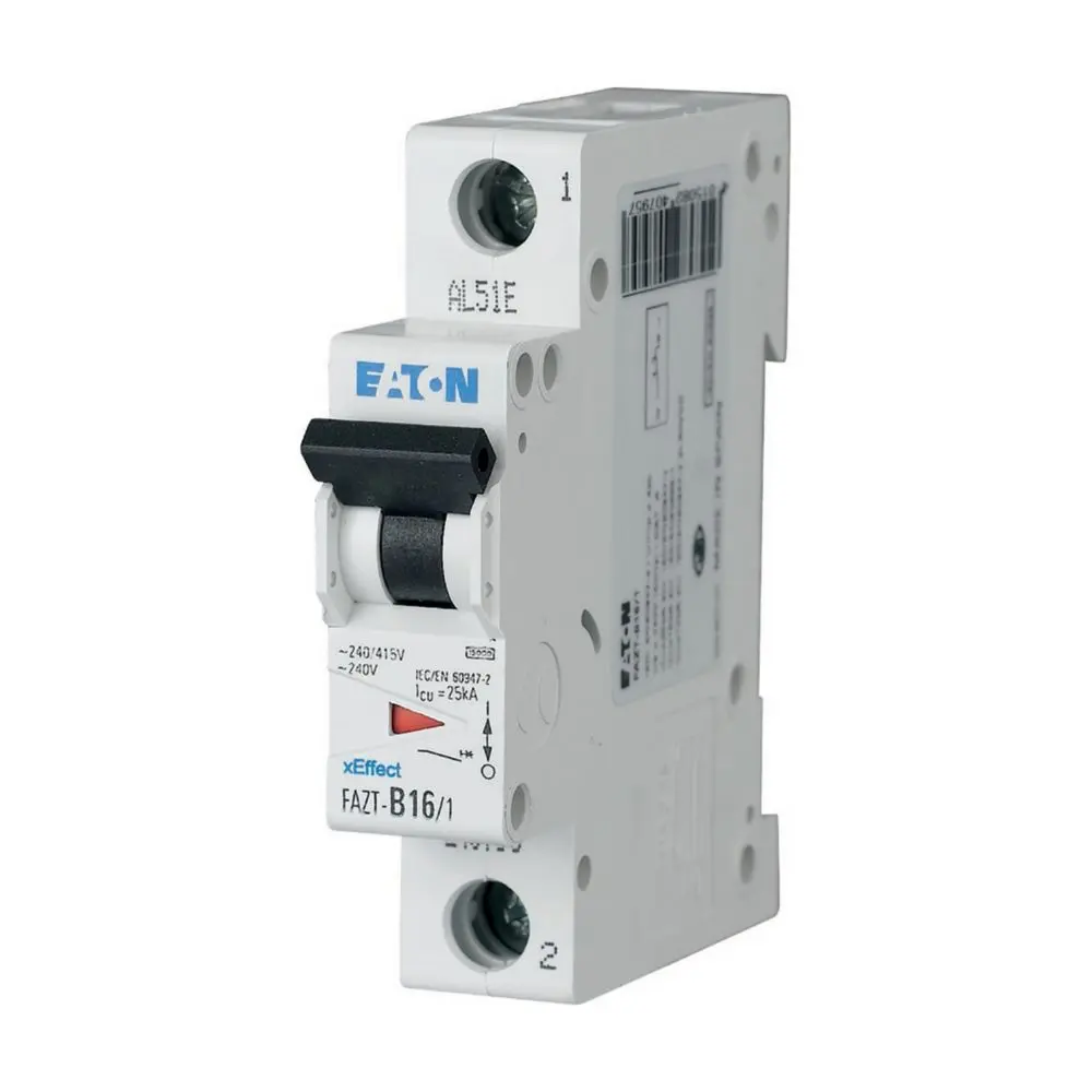 Produktfoto 1 von Eaton FAZ Miniaturüberlastschalter Typ B, Pol 1-polig 32 A 230 V ac, Abschaltvermögen 7.5 kA xEffect 60 V dc
