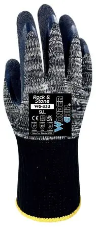 Produktfoto 1 von Wonder Grip WG33 Handschuhe Größe 8, M Polyester, Baumwolle Schwarz, Blau, Weiß Latex 24