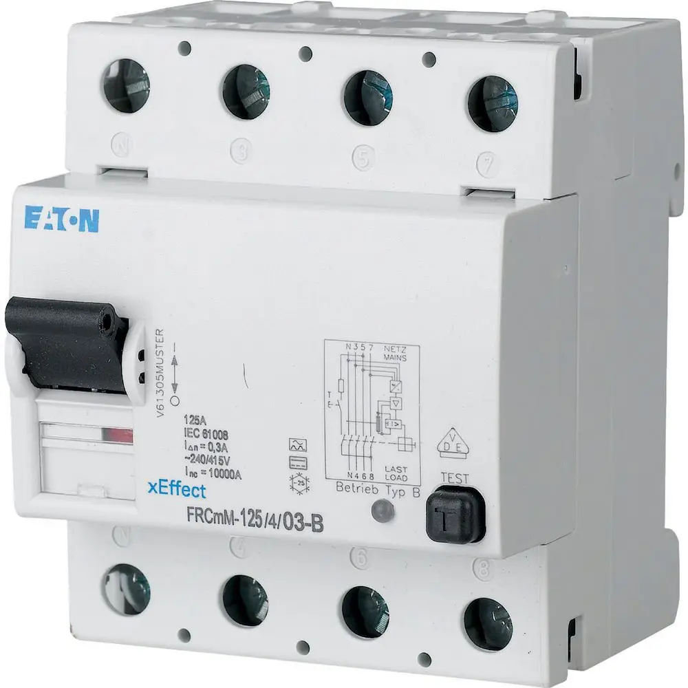 Produktfoto 1 von Eaton xEffect RCCB, 4-polig, 63A, 100mA Typ B FRCmM 240V ac