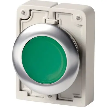 Produktfoto 1 von Eaton M22 Beleuchtete Drucktaste Grün Beleuchtet wartungsfrei Schraubanschlussklemme Ø 30.5 mm, IP66, IP67, IP69