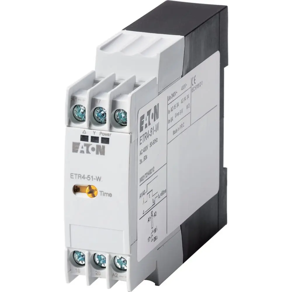 Produktfoto 1 von Eaton Series ETR4 Zeitrelais, DIN-Schienen, 3 → 60s, 400V ac, 1 Kont. 1