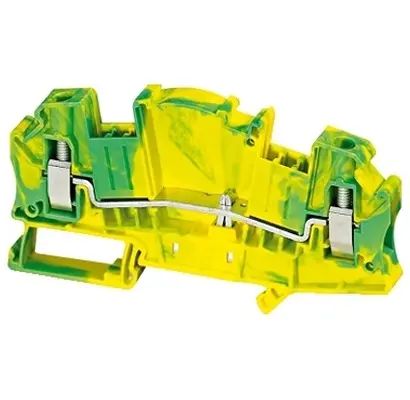 Produktfoto 1 von Schneider Electric NSYTRV Nylon 6.6 Anschlussklemmenblock Grün, Gelb 2-polig Schraubbefestigung 6 mm²