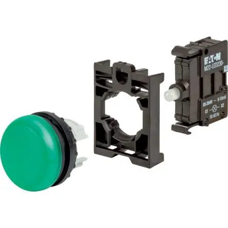 Produktfoto 1 von Eaton Anzeige Eaton Moeller 250V ac Grün, Ausschnitt-Ø 22.5 mm LED Rund IP67, IP69K