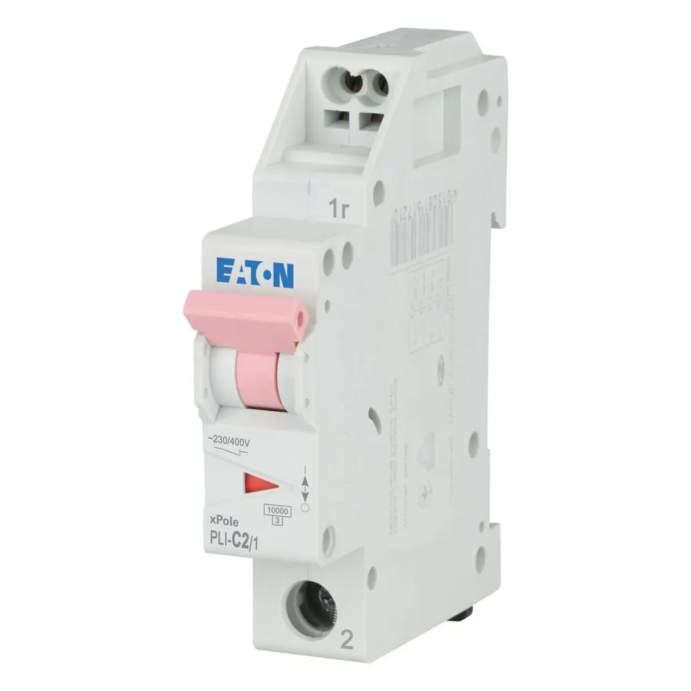Produktfoto 1 von Eaton Eaton Moeller Miniaturüberlastschalter Typ C, Pol 1-polig 2 A 230 V ac, Abschaltvermögen 10 kA