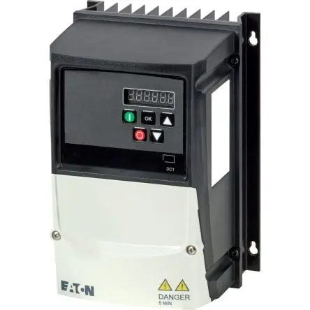 Produktfoto 1 von Eaton VFD DC1 1-Phasen Antrieb mit regelbarer Drehzahl 0.37 kW 240V ac 2.3 A 500Hz