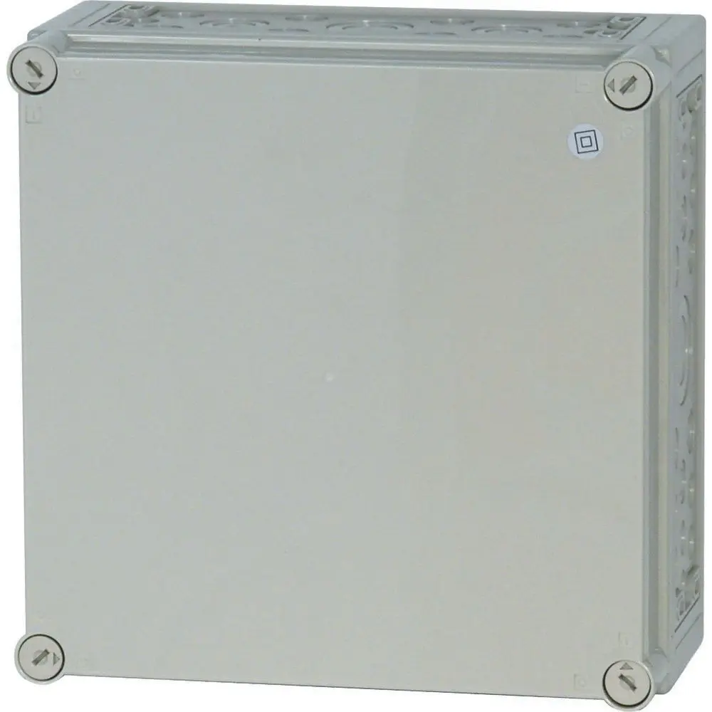 Produktfoto 1 von Eaton xEnergy Safety; Universalgehäuse; Kunststoff; Hellgrau Geflanscht; IK10 IP65 Breite 375 mm Höhe 375 mm Länge 175