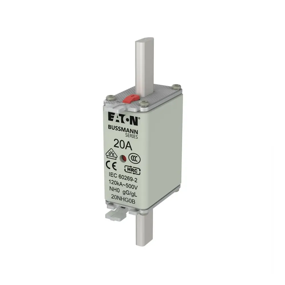 Produktfoto 1 von Eaton Bussmann NH-Sicherung NH0, 500V / 20A DIN 43620, IEC 60269-1, IEC 60269-2