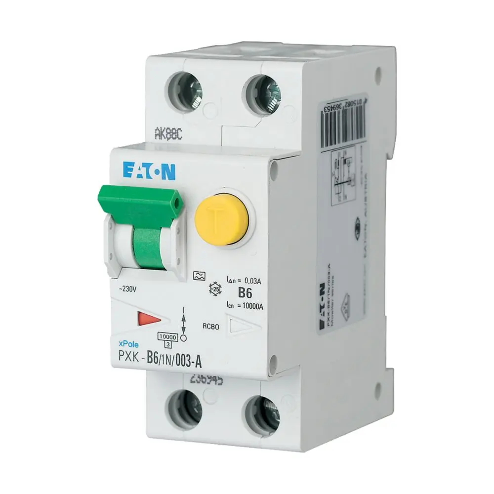 Produktfoto 1 von Eaton xPole xPole - PXK FI/LS-Schalter (RCBO) 6 A, 1-polig Typ B, Empfindlichkeit 30 mA