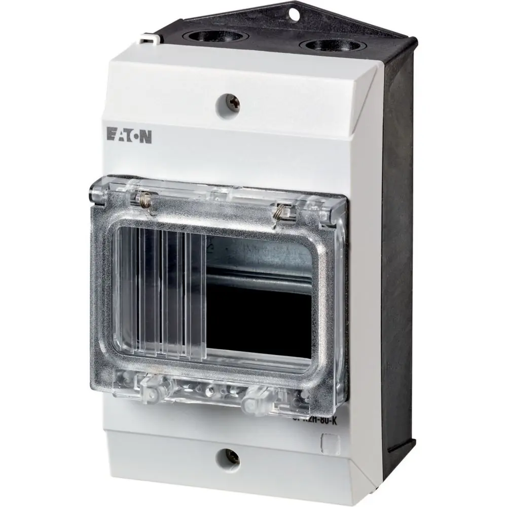 Produktfoto 1 von Eaton Moeller Kunststoff Wandanschlusskasten Hellgrau IP65 UL, IEC 60068-2-11 Transparente Tür, HxBxT 100 mm, 100 mm x
