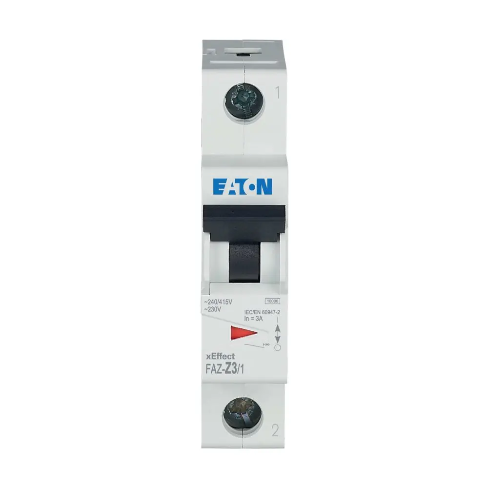Produktfoto 1 von Eaton FAZ Miniaturüberlastschalter Typ Z, Pol 1-polig 3 A 230 V ac, Abschaltvermögen 10 kA xEffect 48 V dc
