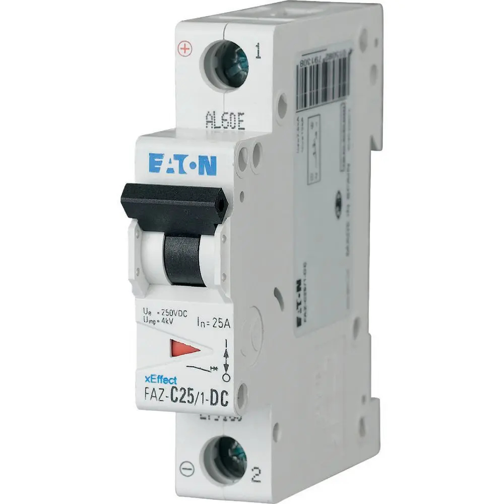 Produktfoto 1 von Eaton FAZ Miniaturüberlastschalter Typ C, Pol 1-polig 13 A, Abschaltvermögen 10 kA xEffect 250 V dc