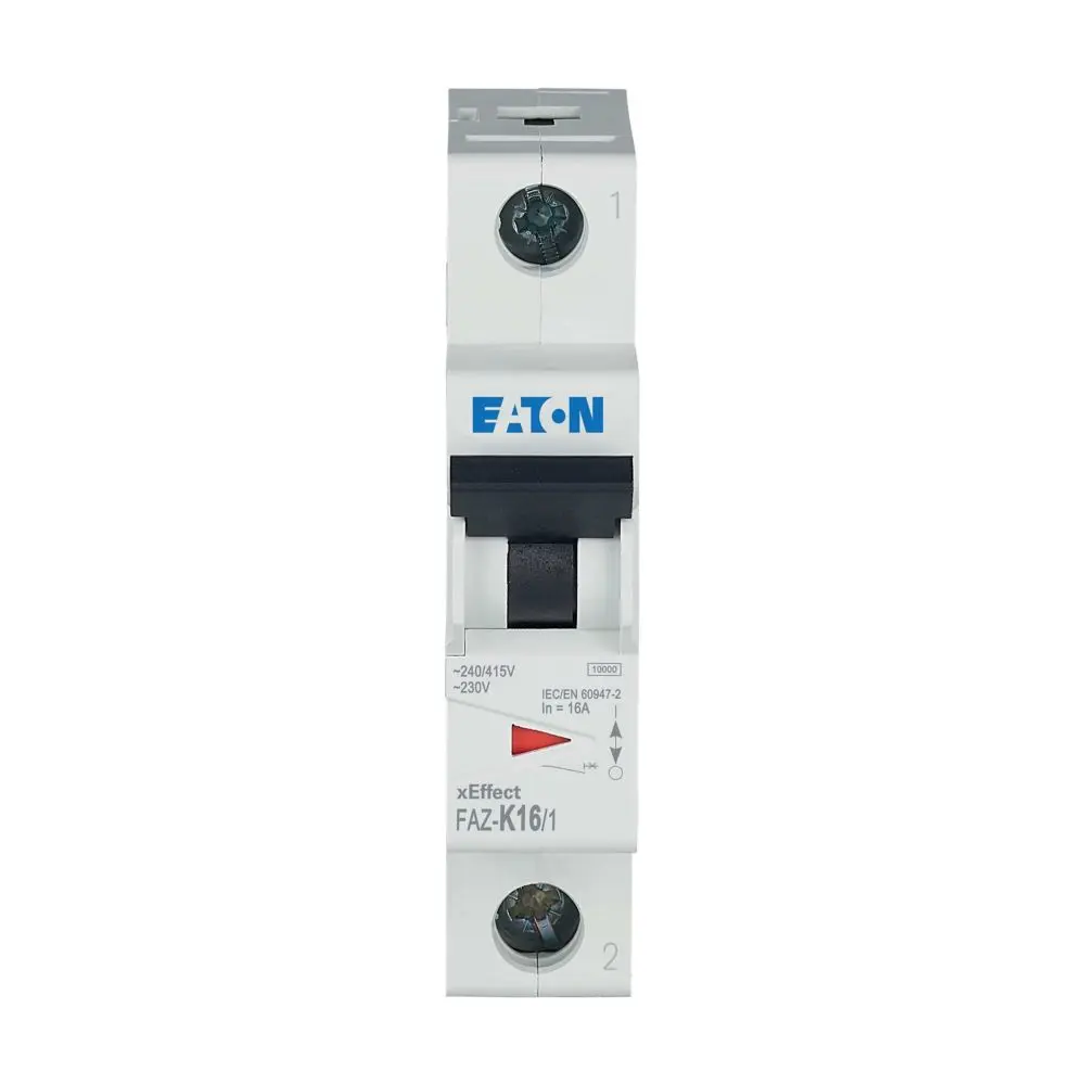 Produktfoto 1 von Eaton FAZ Miniaturüberlastschalter Typ K, Pol 1-polig 16 A 230 V ac, Abschaltvermögen 10 kA xEffect 48 V dc