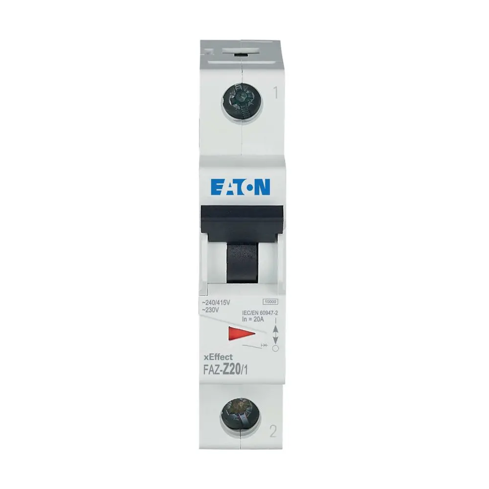 Produktfoto 1 von Eaton FAZ Miniaturüberlastschalter Typ Z, Pol 1-polig 20 A 400 V ac, Abschaltvermögen 10 kA xEffect 48 V dc