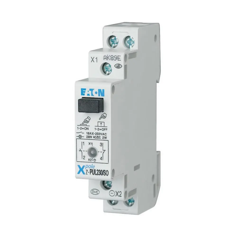 Produktfoto 1 von Eaton Z-PUL Druckschalter DIN-Hutschiene, 1 Schließer/1 Öffner / 16 A 250 V ac, IP40