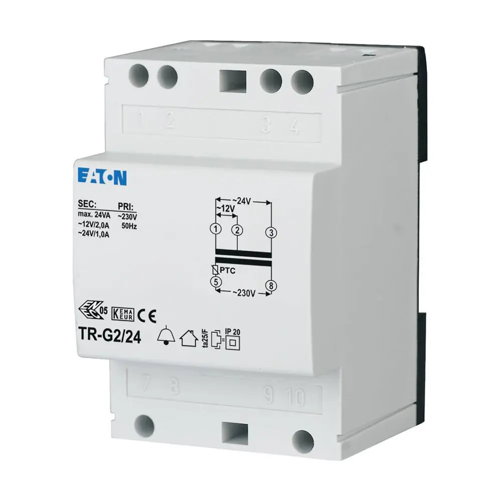 Produktfoto 1 von Eaton DIN-Schienen-Trafo, Primär 230V ac / Sekundär 12V DIN-Schiene