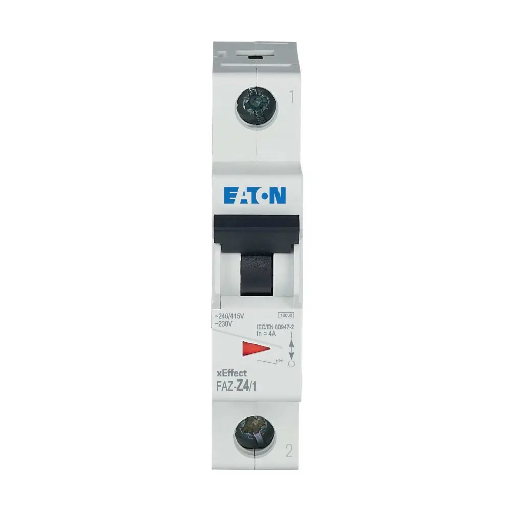 Produktfoto 1 von Eaton FAZ Miniaturüberlastschalter Typ Z, Pol 1-polig 4 A 230 V ac, Abschaltvermögen 10 kA xEffect 96 V dc