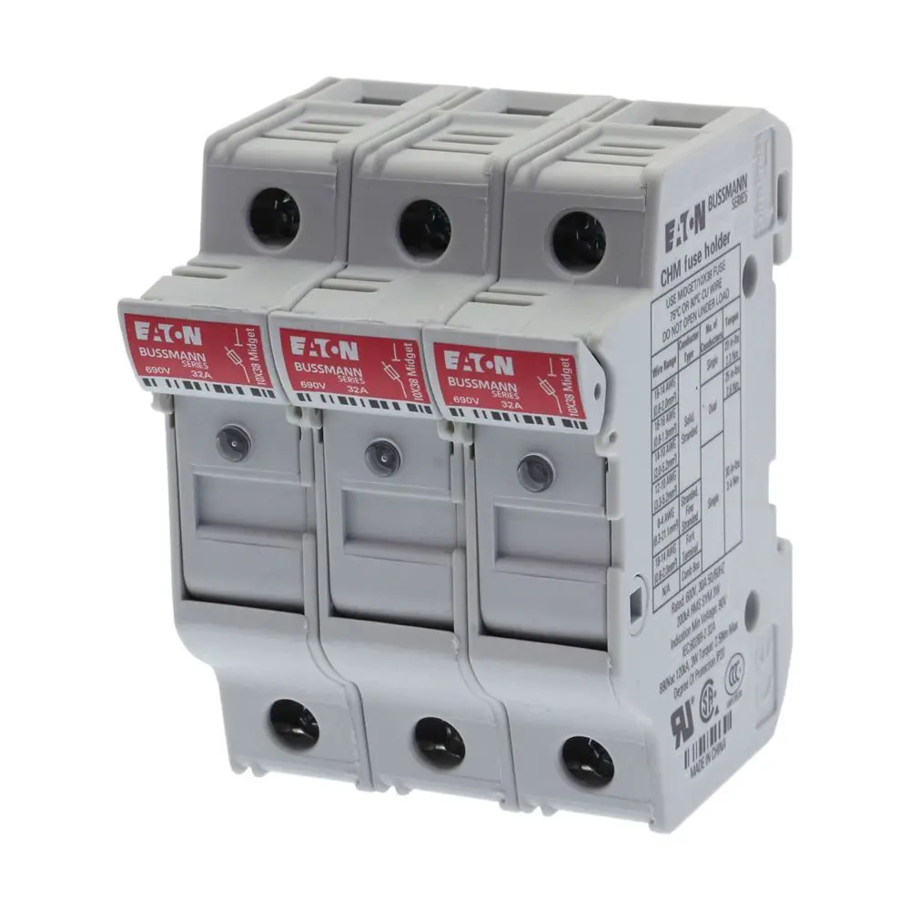 Produktfoto 1 von Sicherungshalter Bussmann für 10 x 38mm Sicherungen 30A 690V 3-polig
