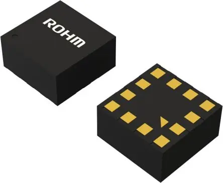 Produktfoto 1 von ROHM Beschleunigungsmesser 3-Achsen Oberfläche 1.7 V 4.5V I2C 1600 Hz KionixTM-Technologie VLGA012AV02A 12-Pin