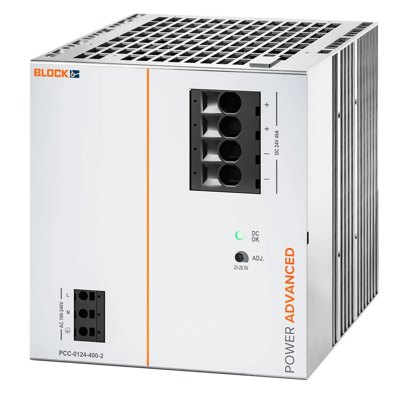 Produktfoto 1 von Block POWER ADVANCED DIN-Schienen Netzteil Primäre Schaltnetzteile 24V dc / 40A 960W 90 → 264V ac