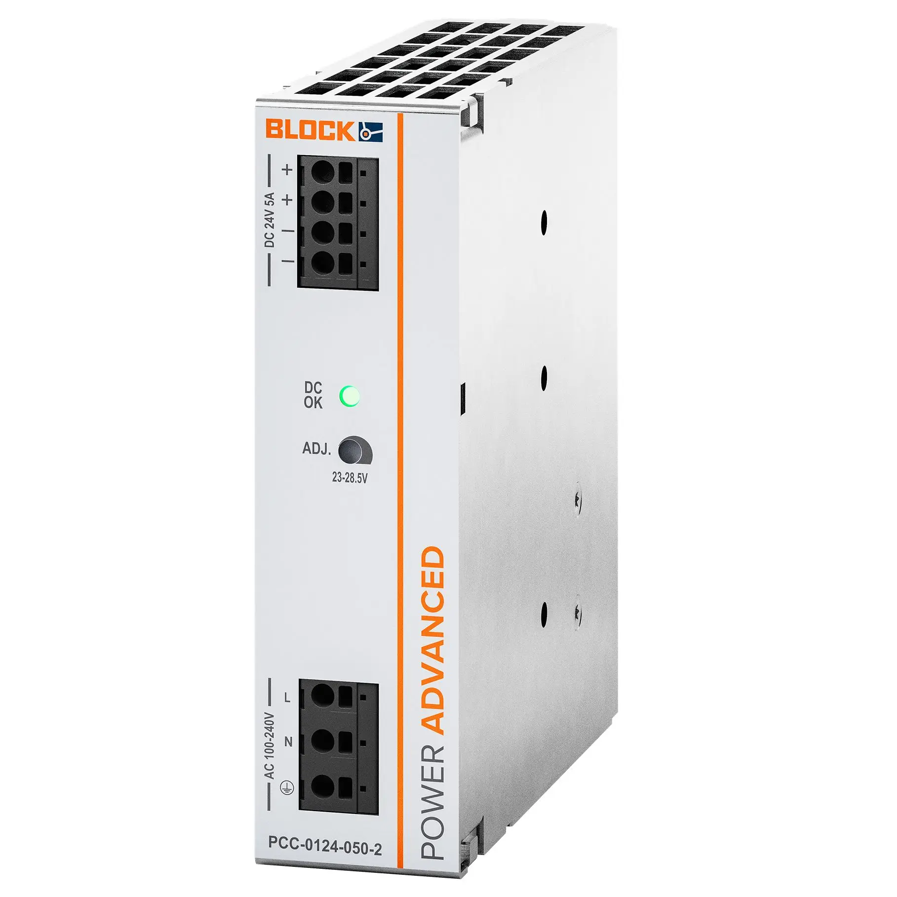 Produktfoto 1 von Block POWER ADVANCED DIN-Schienen Netzteil Primäre Schaltnetzteile 24V dc / 5A 120W 90 → 264V ac