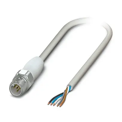 Produktfoto 1 von Phoenix Contact SAC-5P-M12MS/5, 5-polig Steuerleitung, M12, Gerade, Gerade Stecker / M12, Gerade, Länge 5 m