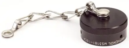 Produktfoto 1 von Amphenol India MS3181 Buchse Staubkappe Größe 18 mm Schwarz anodisiert / MIL-DTL-26482