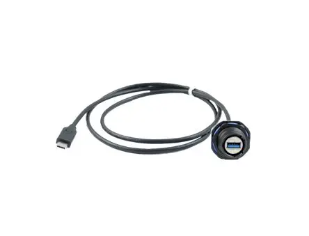 Produktfoto 1 von Amphenol Socapex, Gerade USB-Adapter USB Typ A auf C 2, Panel USB 3.2 IP68
