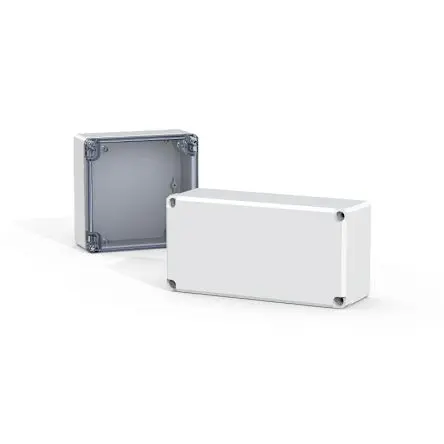 Produktfoto 1 von nVent HOFFMAN DPCP Polycarbonat Anschlussbox Hellgrau IP66, IP67 Transparente Tür, HxBxT 80 mm, 120 mm x 56 mm