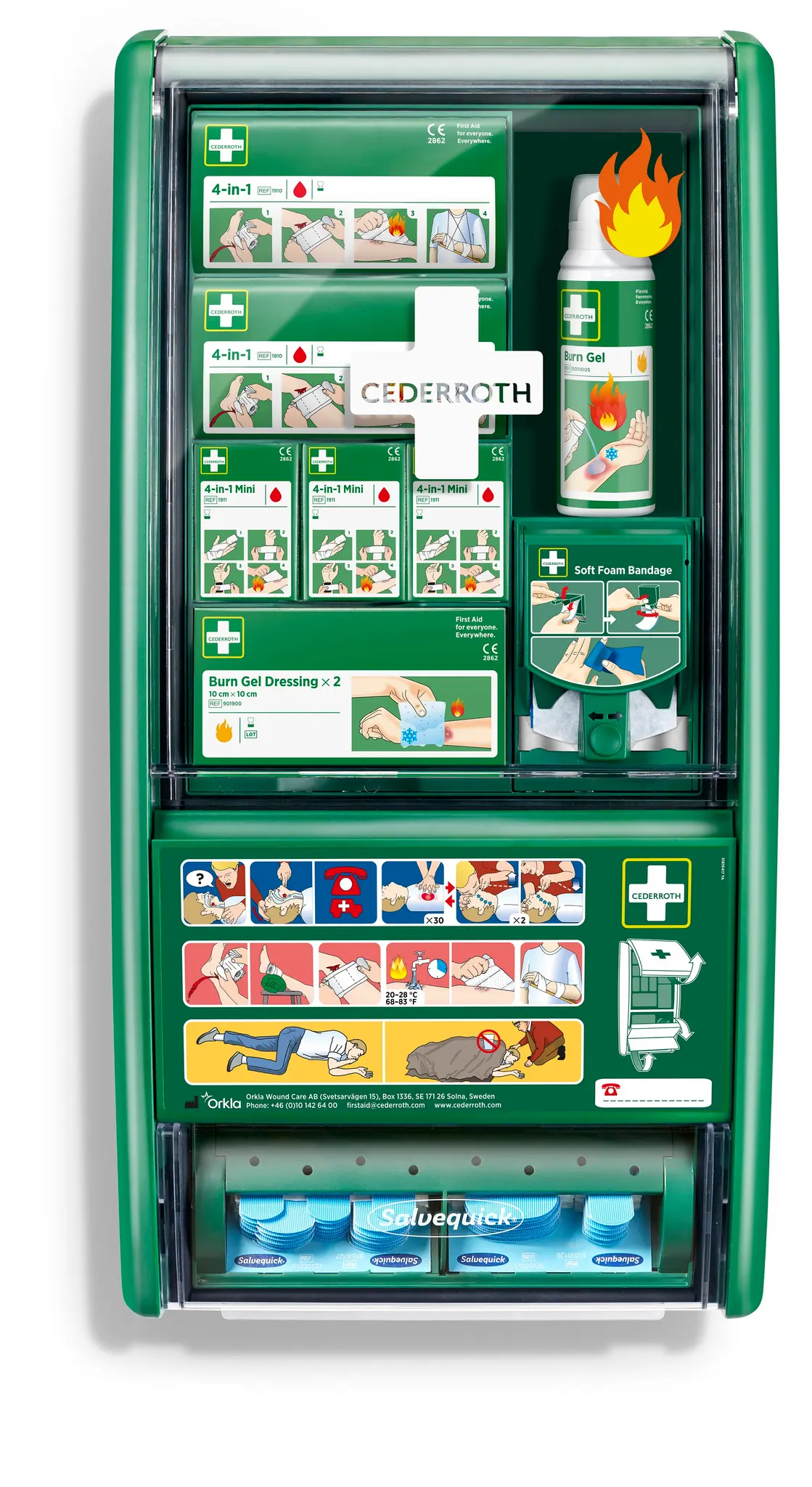 Cederroth Erste-Hilfe und Burnstation, Erste-Hilfe Set, Typ Wandmontage