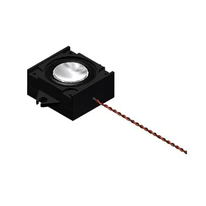 Produktfoto 1 von PUI Audio Kleinlautsprecher Mylar 8 Ω Dauerbetrieb, 82 dBA / 2 W 14.8 mm, Anschlussdraht 150 mm 31 mm