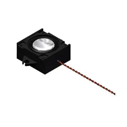 Produktfoto 1 von PUI Audio Kleinlautsprecher Mylar 8 Ω Dauerbetrieb, 82 dBA / 2 W 14.8 mm, Anschlussdraht 150 mm 31mm