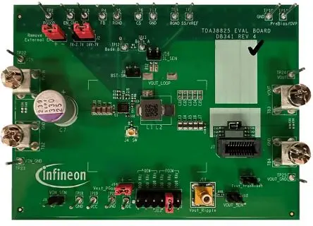 Produktfoto 1 von Infineon Entwicklungskit analog für TDA38825, EVAL_TDA38825_3.3VOUT Evaluierungsplatine