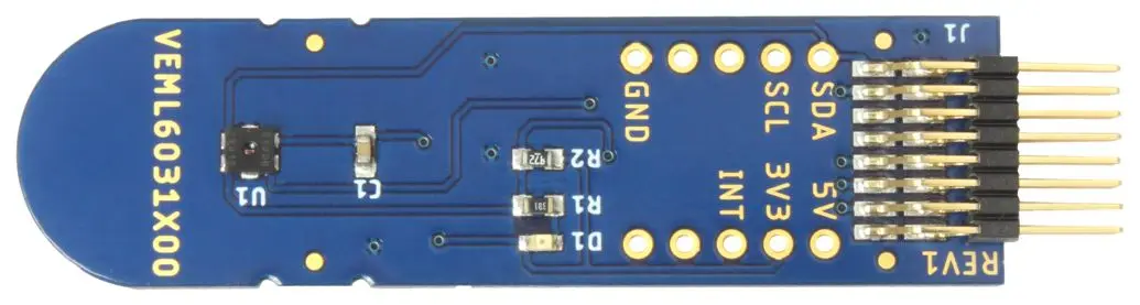 Produktfoto 1 von Vishay VEML6031X00 VEML6031X00 ALS, Sensorplatine Entwicklungstool Sensor, Umgebungslichtsensor für Display-Beleuchtung,
